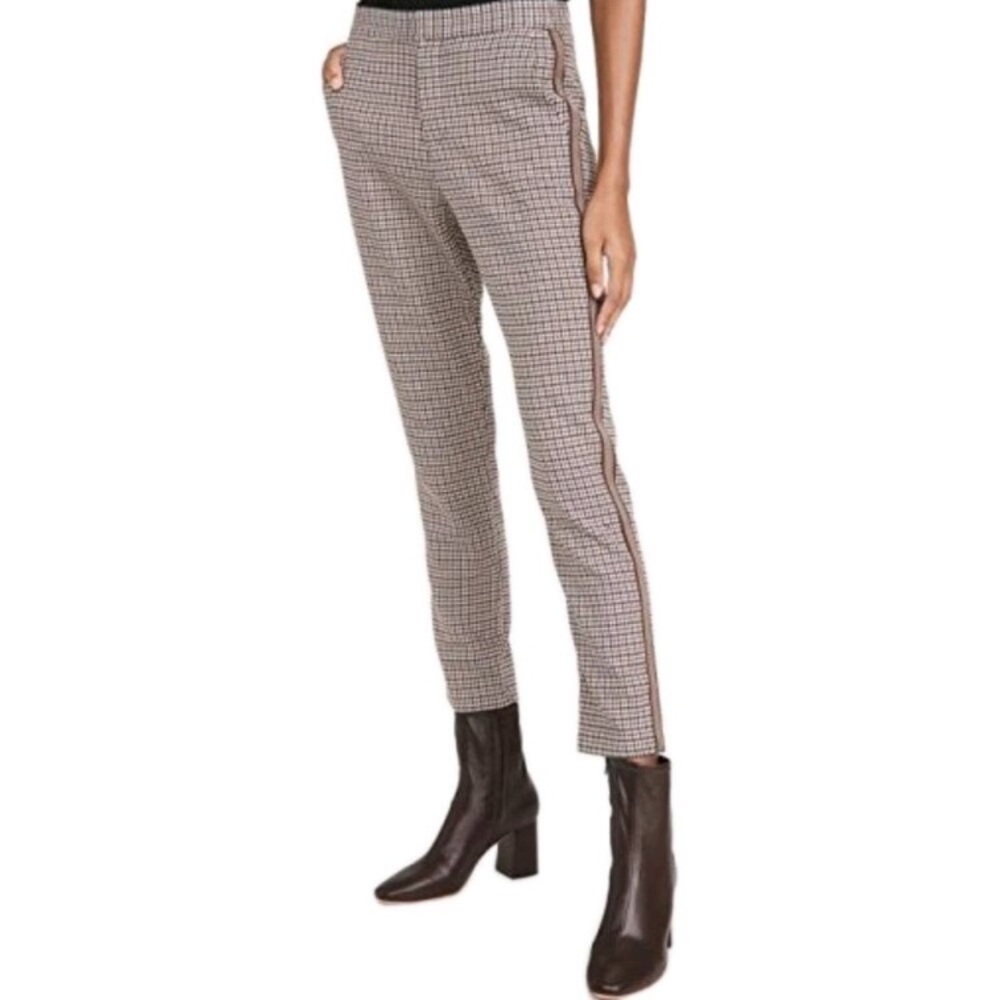 NWT BB Dakota x Steve Madden Pants Houndstooth Brown Skinny Slim Fit Tuxedo